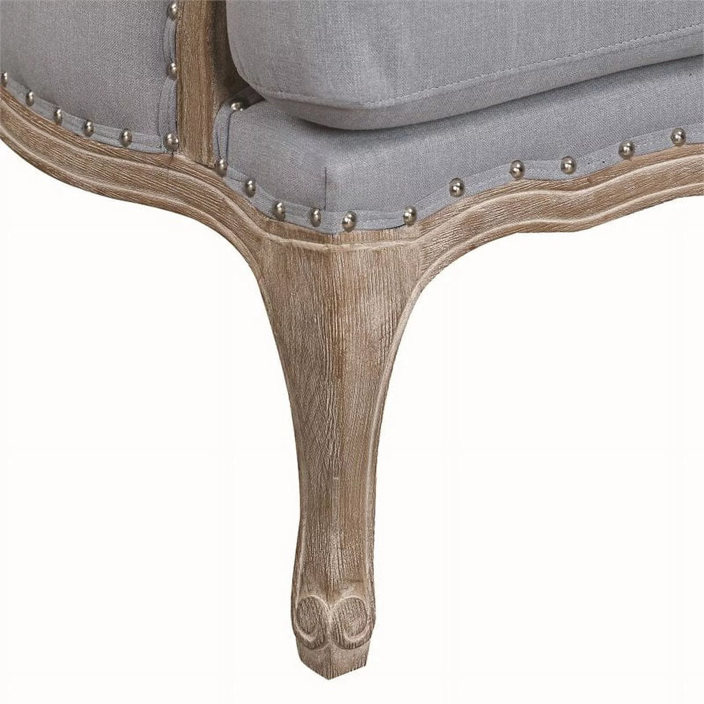 Light Blue Fabric Wood Accent Chair Z44420