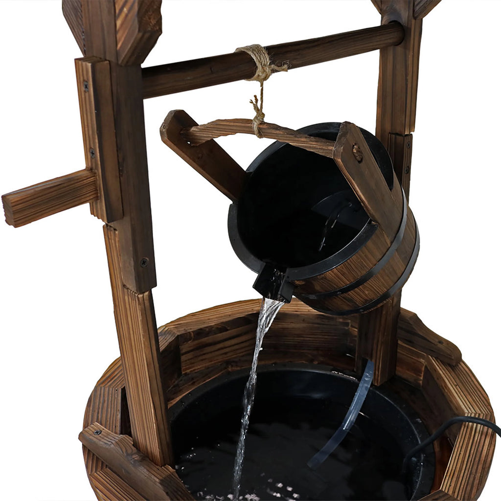 Wood Wishing Well Fountain with Liner 48" H B7984