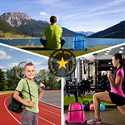 12Pcs Drawstring Backpack Bags with Zipper Pocket and Headphone Hole X242678