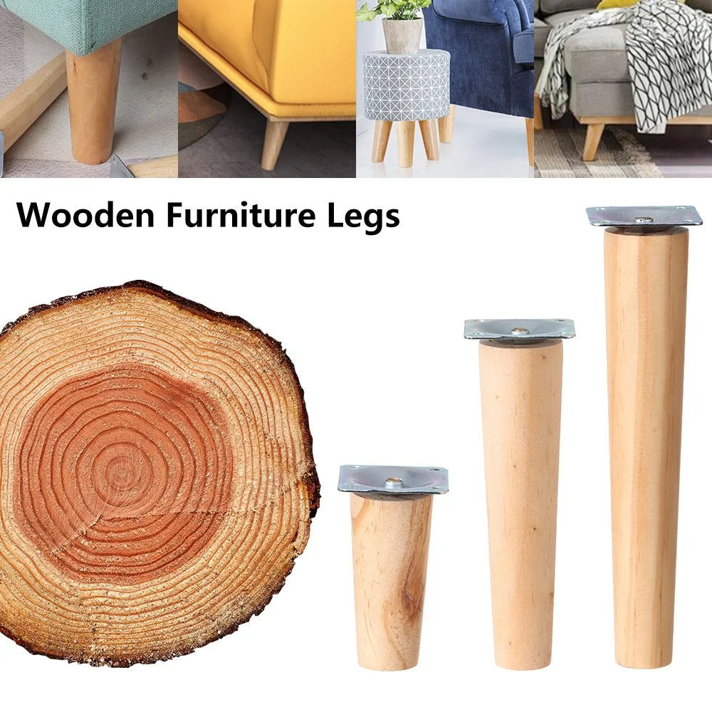 4Pcs Wooden Furniture Legs 15CM Straight Foot K805403