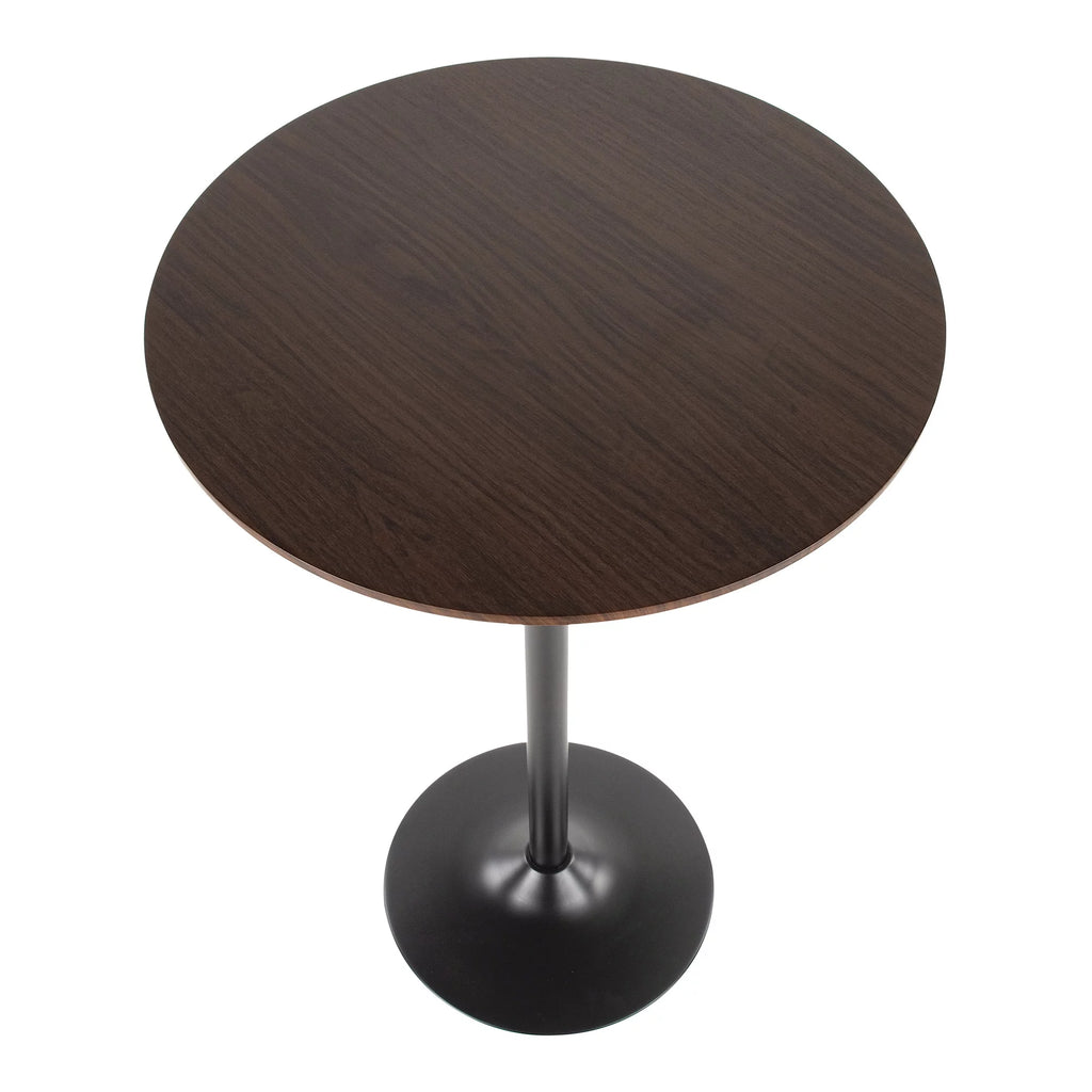 Adjustable Dining to Bar Table in Black Metal and Espresso V988