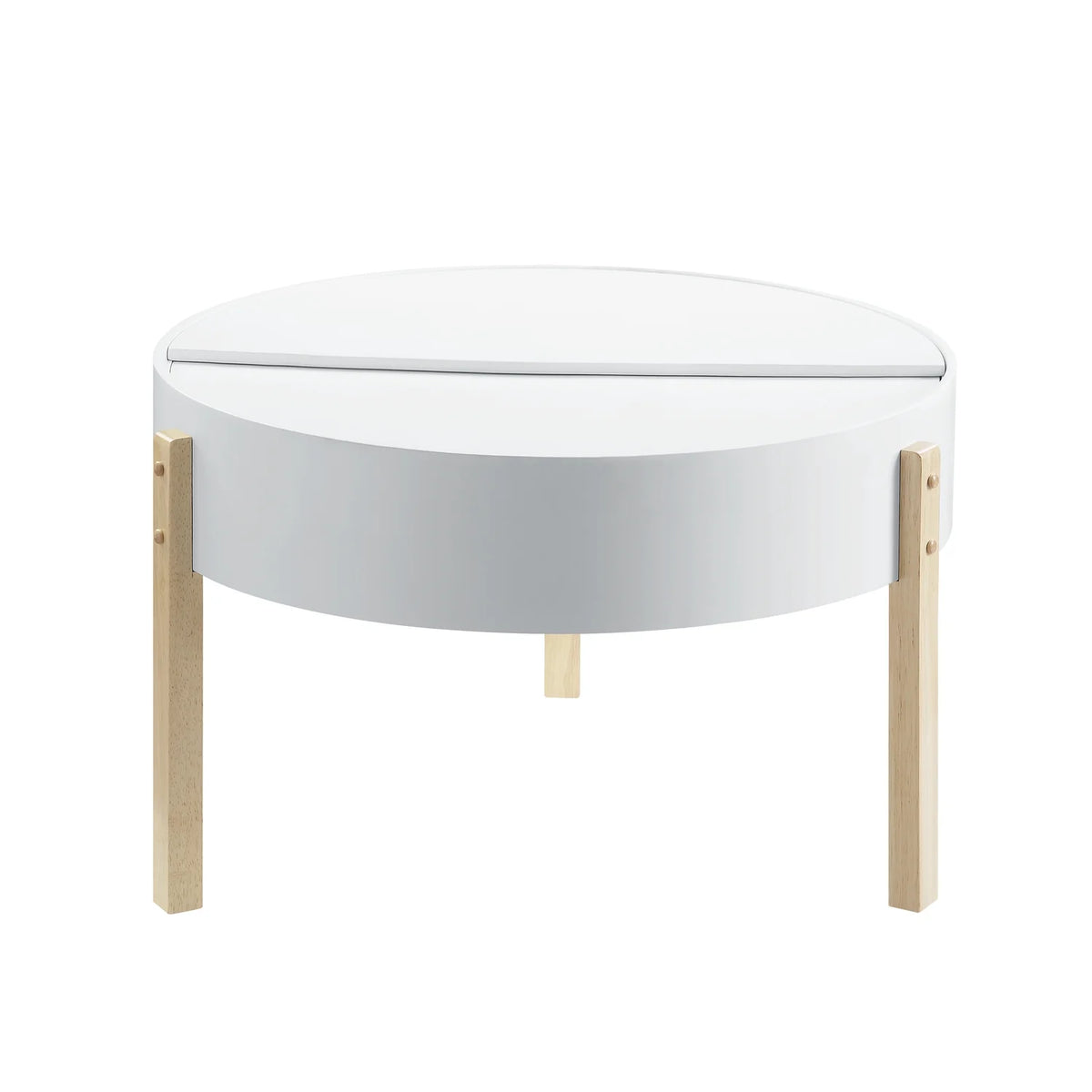 Round Wooden Coffee Table with Hidden Storage U9874