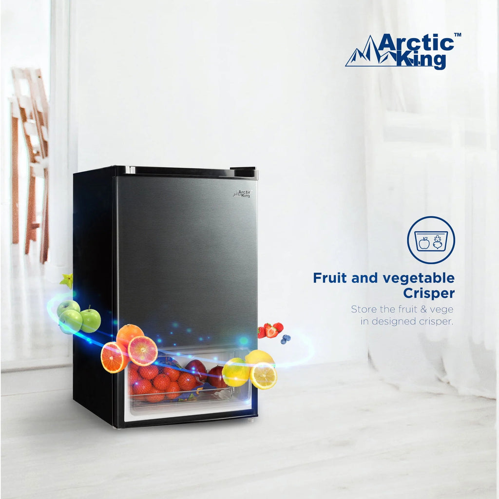 4.4 Cu ft Black Stainless Steel Look Mini Fridge E246