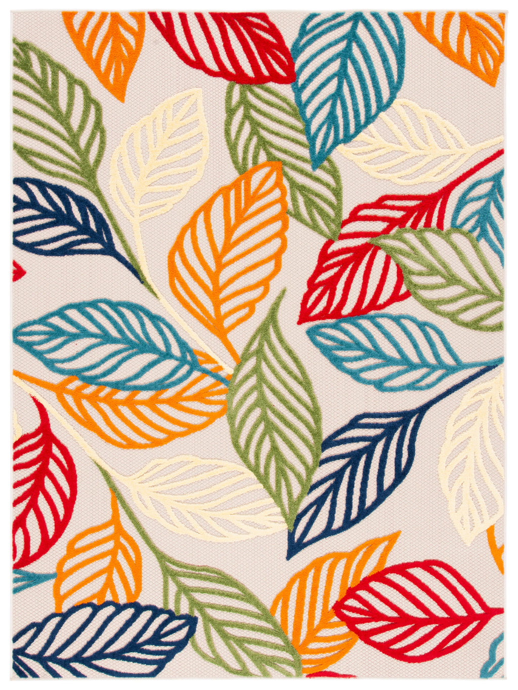 Ivory Green 7' x 9' Indoor/Outdoor Area Rug F94455