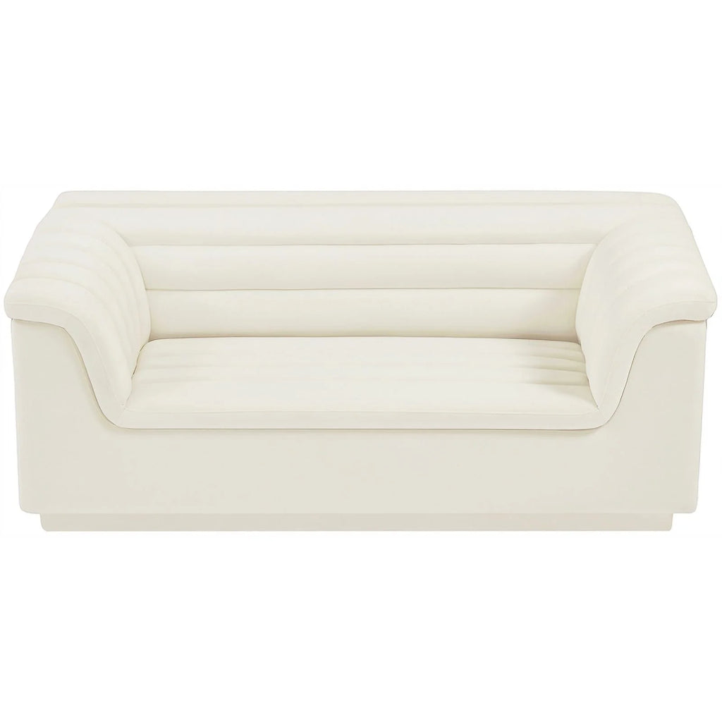 Cream Velvet Loveseat S906