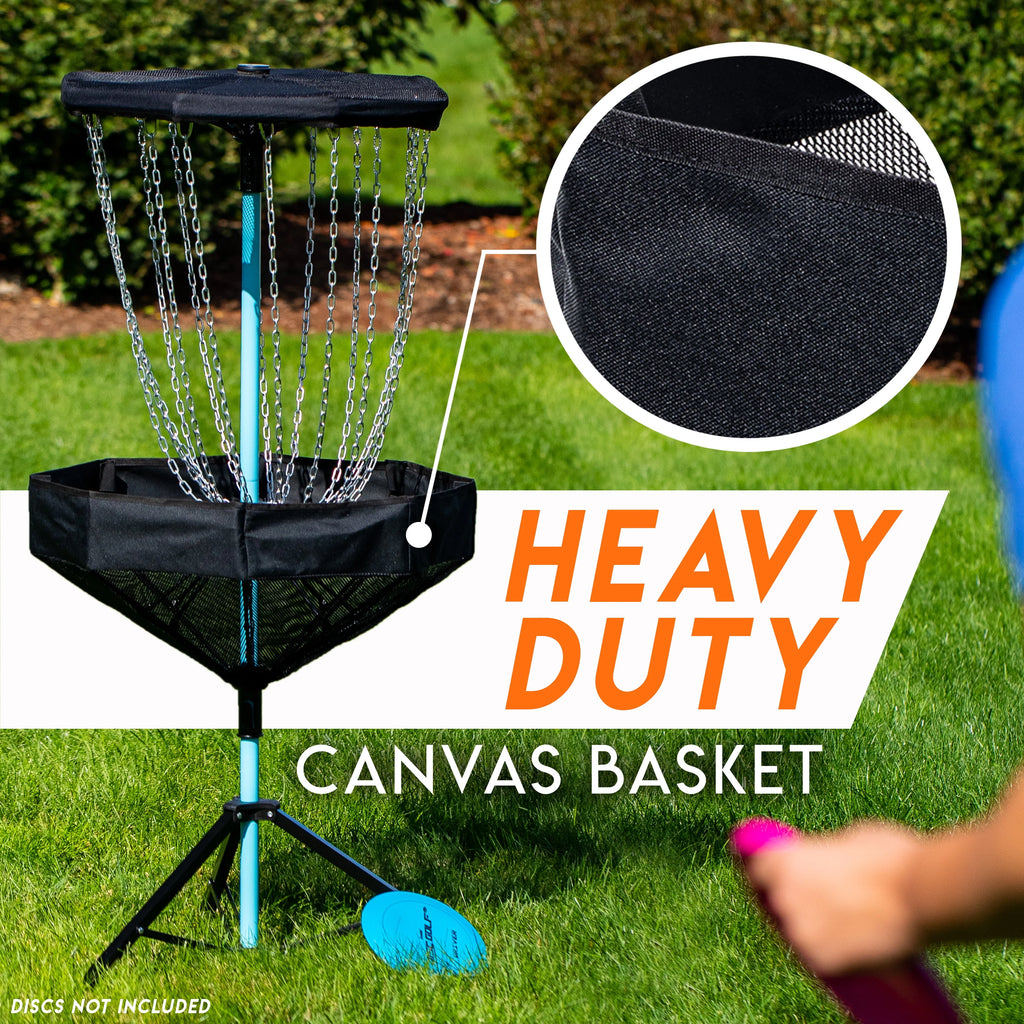 PDGA Approved Portable Disc Golf Target Basket Set with Metal Chains E321198