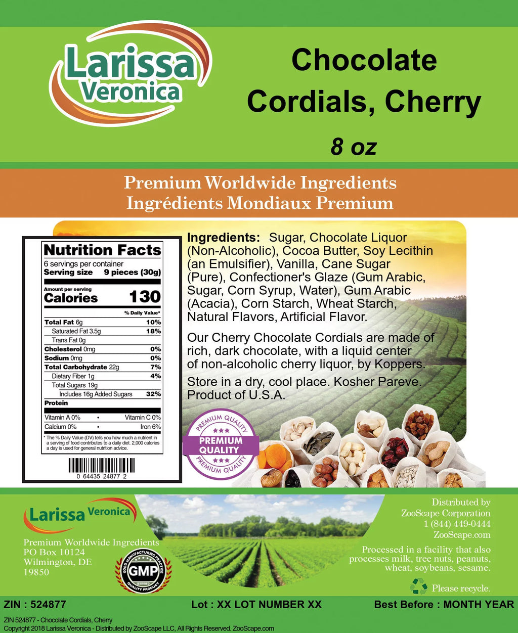 Chocolate Cordials Cherry 8 oz 3-Pack S9856