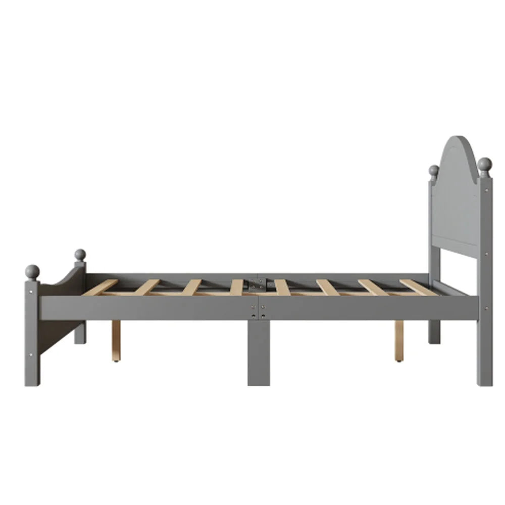 Gray Solid Wood Platform Bed Queen Q1094