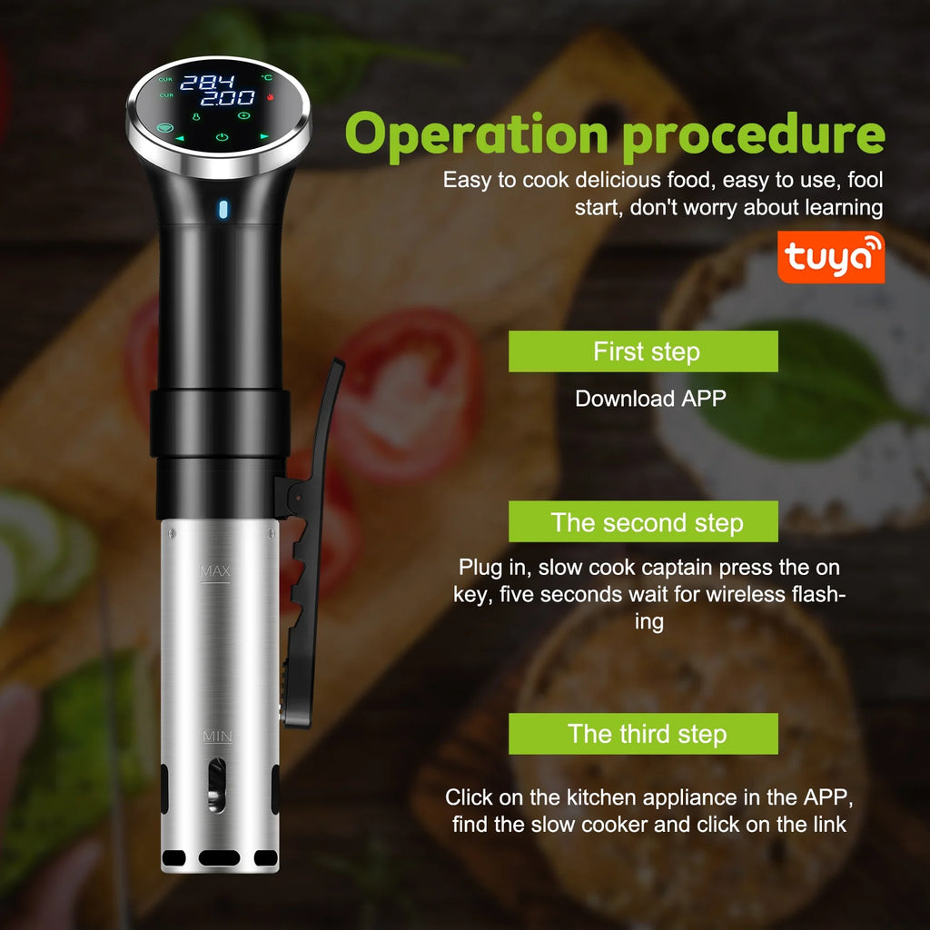 WiFi Sous Cooker Immersion Circulator 1100 Watts Digital Display T636891