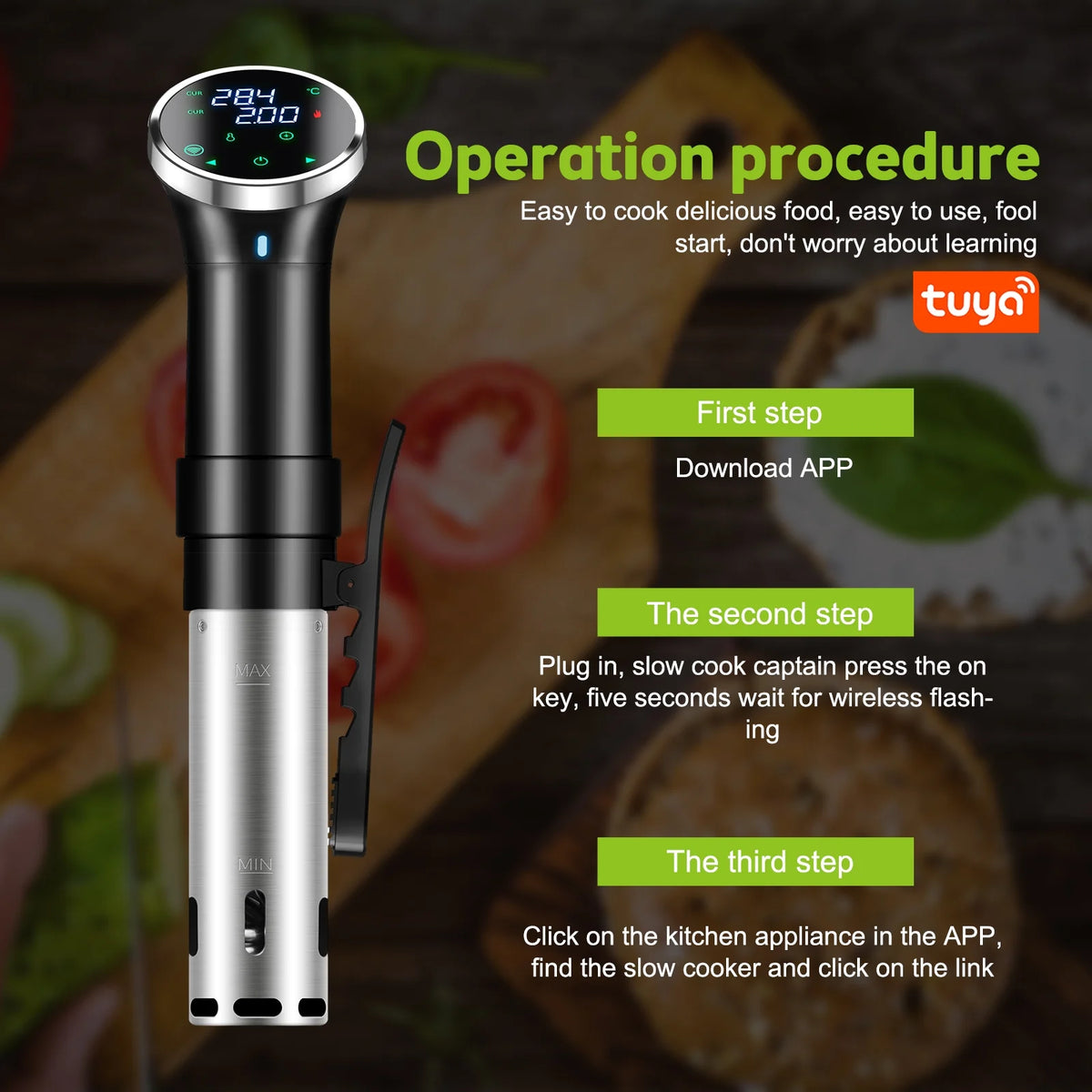 WiFi Sous Cooker Immersion Circulator 1100 Watts Digital Display T636891