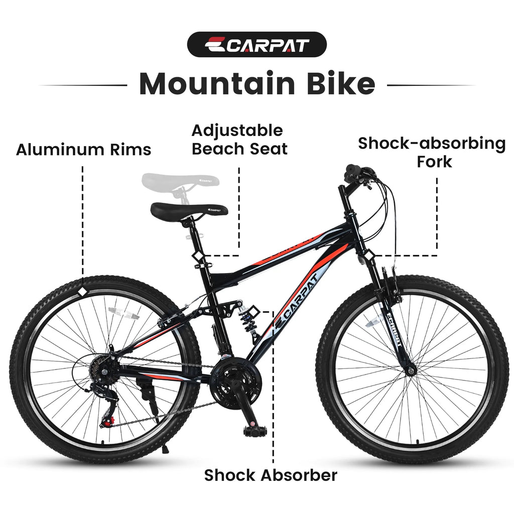 26 inch Black Full Suspension Mountain Bike L701569