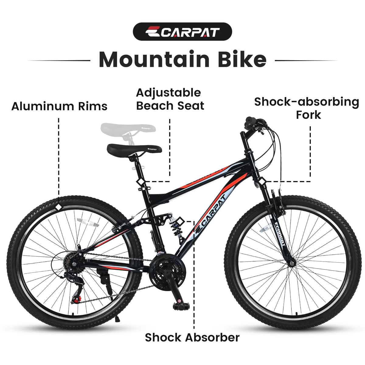 26 inch Black Full Suspension Mountain Bike L701569