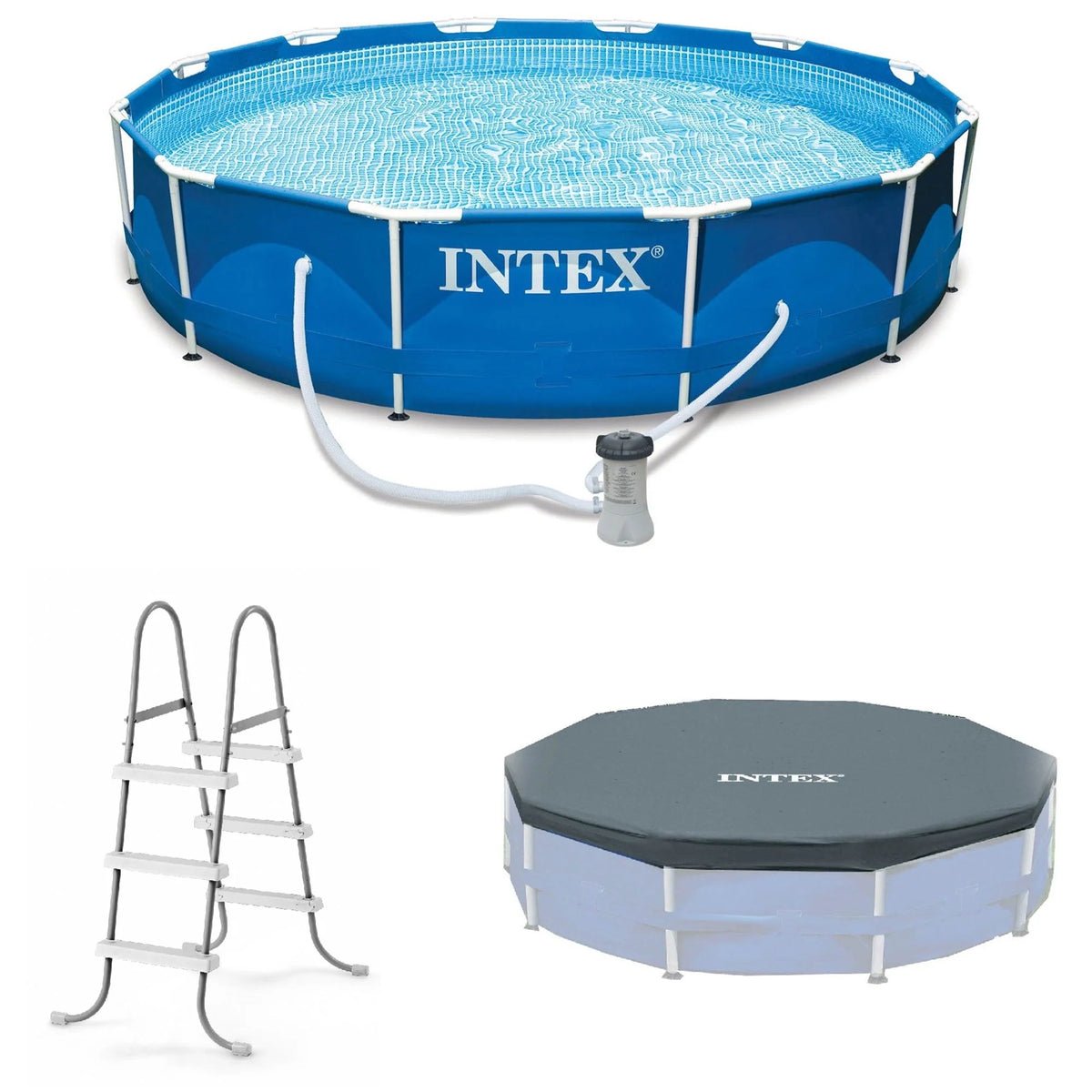 12'x30 Swimming Pool with Pump, Ladder, and Cover Y151