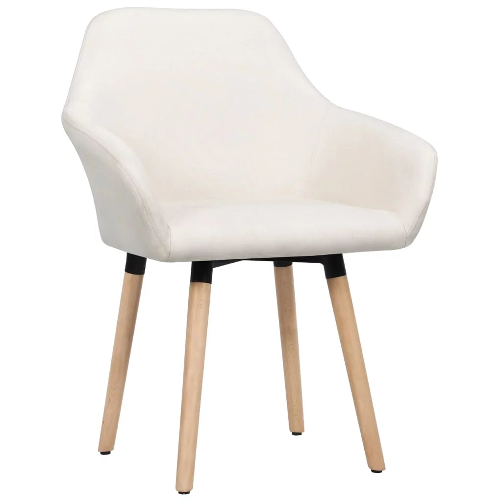 Dining Chairs 2 pcs Cream Fabric L680