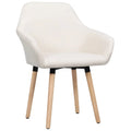 Dining Chairs 2 pcs Cream Fabric L680