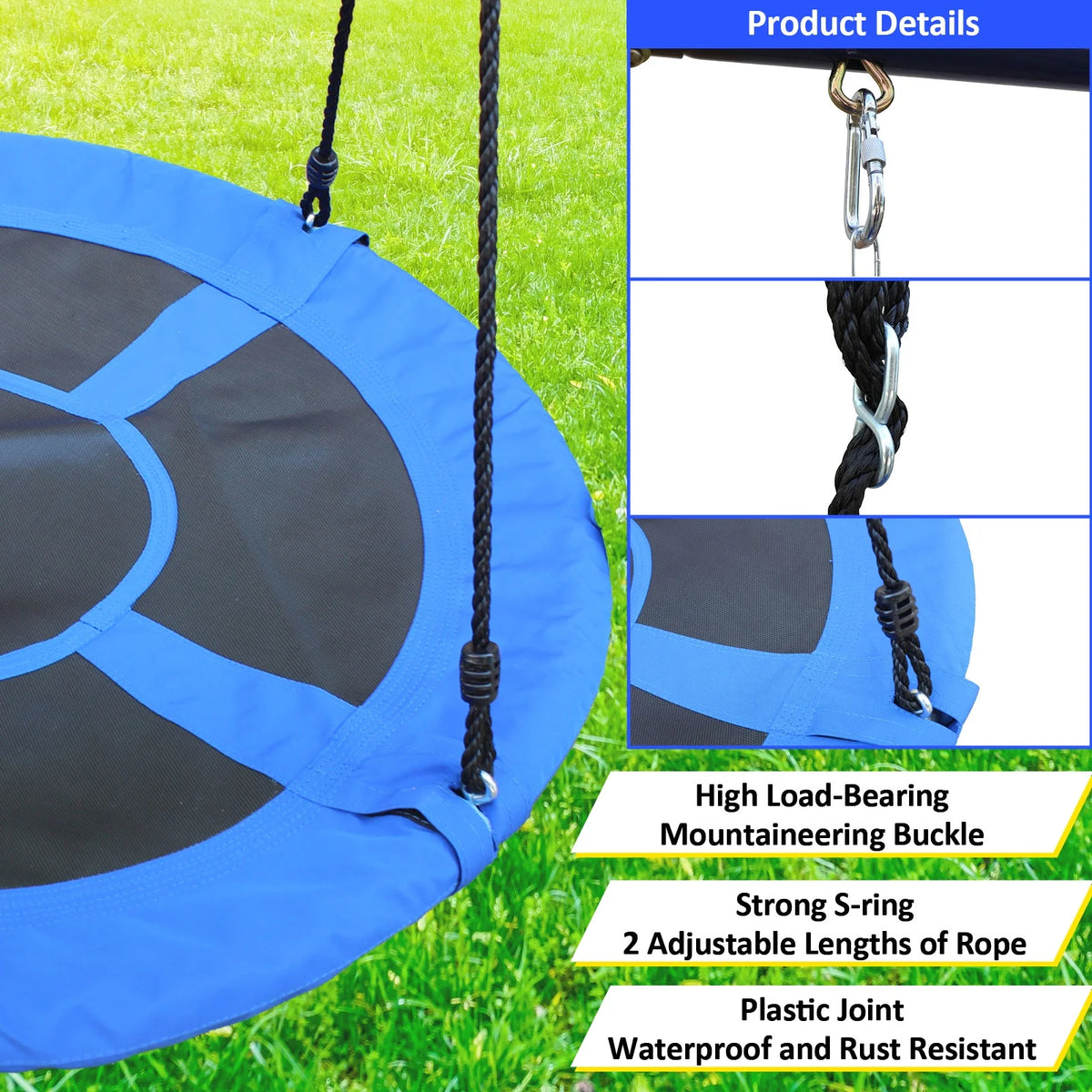 Heavy Duty Metal Swing Set with Disc Swing and Belt Swing P2789