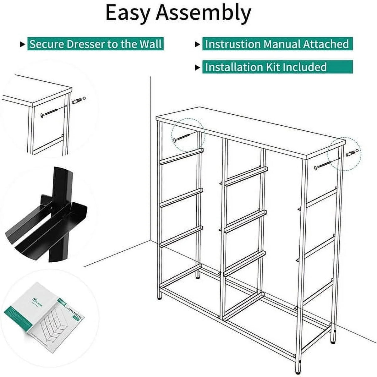 Light Gray 8 Fabric Drawers Storage Tower X43082